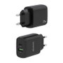 Aisens Cargador 25W con USB-C PD3.0 y USB-A QC3.0 Negro A110-0759